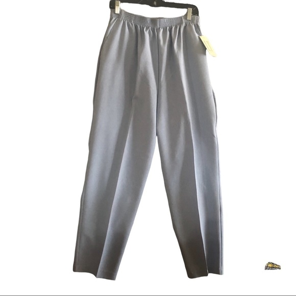 Alfred Dunner Dress Pants Womens 14 Blue Elastic Waist Mid Rise - Picture 1 of 9